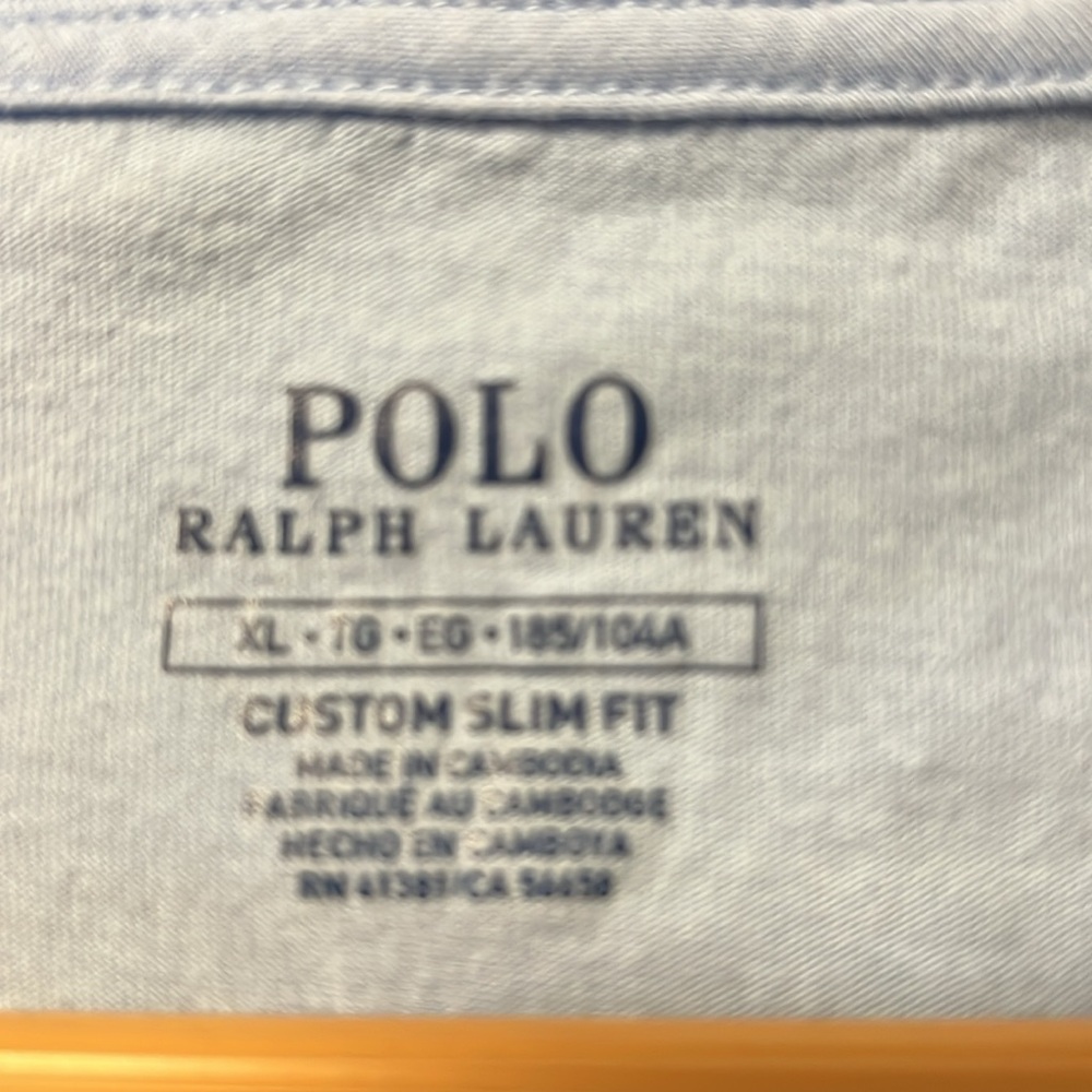 Ralph Lauren Polo Men’s Custom Slim Fit T-Shirt Baby Blue Soft & Comfortable Tee - Picture 6 of 8